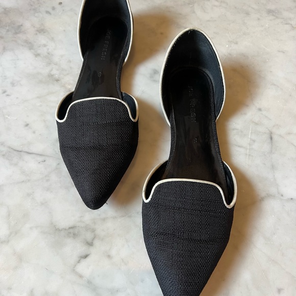 Joe Fresh - black and white linen flats size 8 - Picture 3 of 5